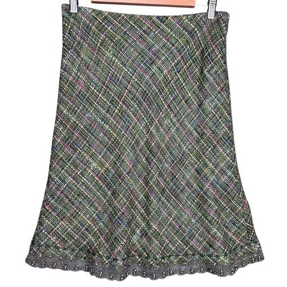 Vintage Y2K Express Womens Tweed Skirt Size 8 Academia Fairy Grunge Twee Plaid - Picture 1 of 9